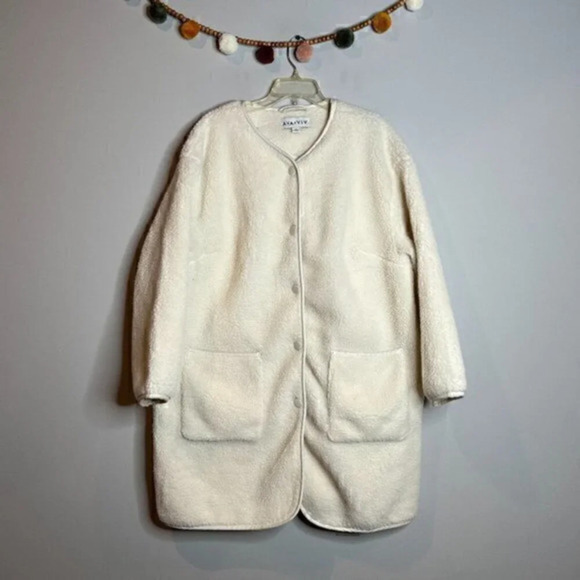 Ava & Viv off white sherpa teddy jacket - Picture 1 of 5